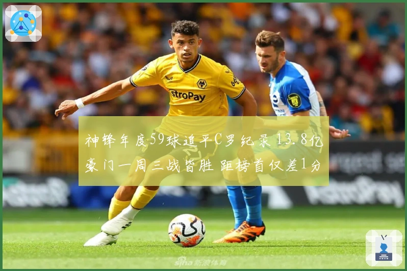 神锋年度59球追平C罗纪录 13.8亿豪门一周三战皆胜 距榜首仅差1分